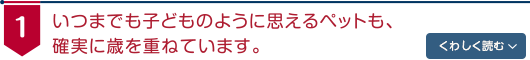 いつまでも子どものように思えるペットも、確実に年を重ねていきます。